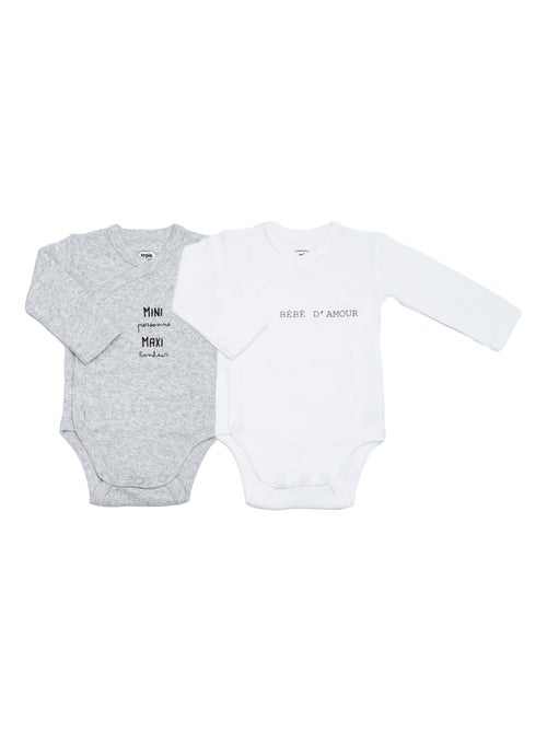 Set van 2 babyrompertjes met lange mouwen - Kiabi