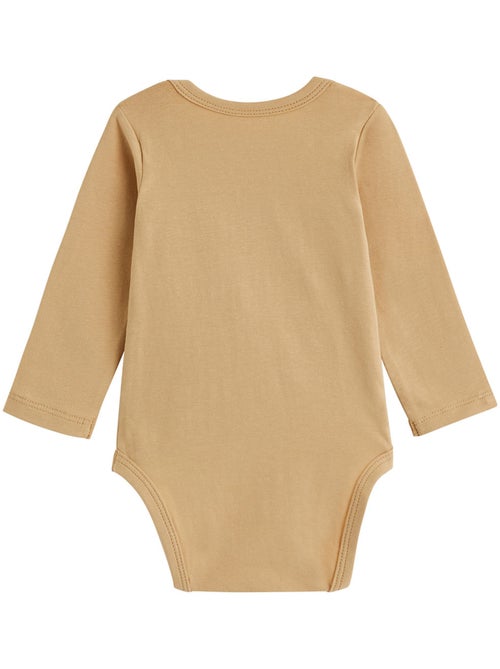 Set van 2 babyrompertjes met lange mouwen, Moka - Kiabi Set van 2 babyrompertjes met lange mouwen, Moka - Kiabi