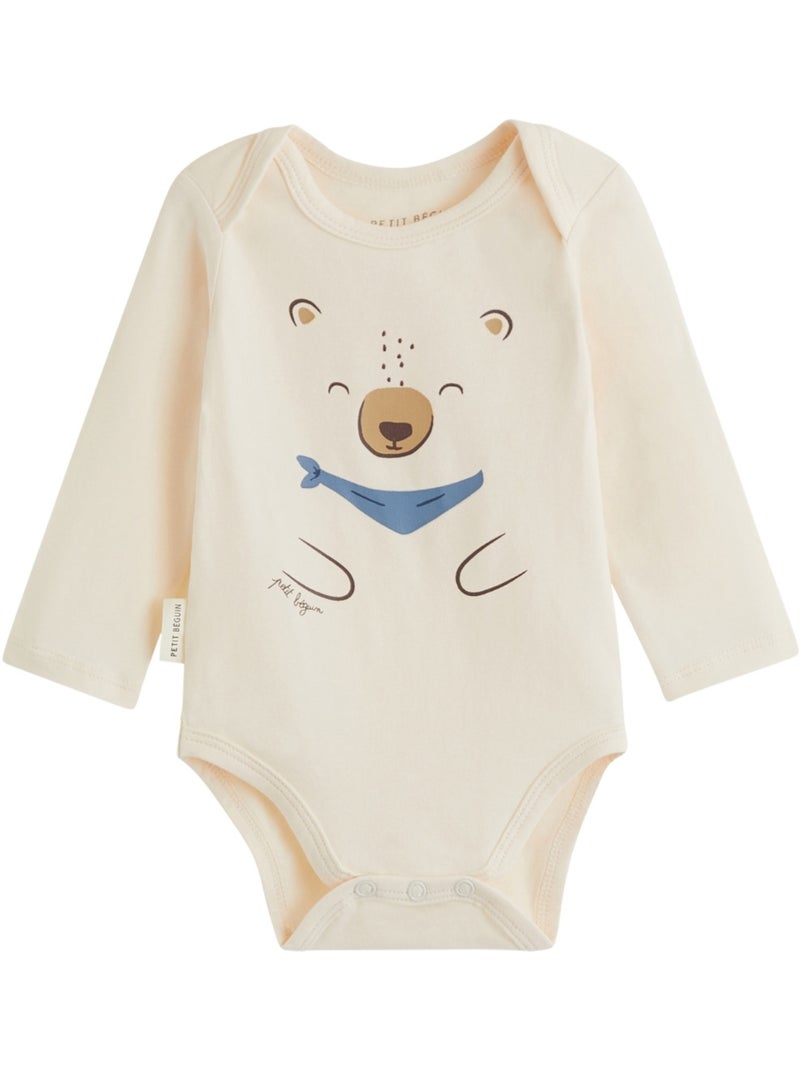 Set van 2 babyrompertjes met lange mouwen, Moka Bruin - Kiabi