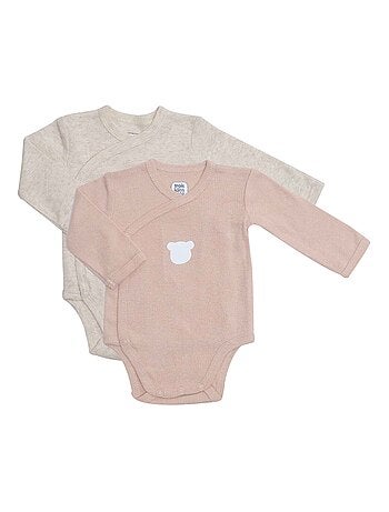 Set van 2 babyrompertjes met opening aan de voorkant
