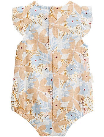 Set van 2 babyrompertjes van pralinekleurig katoengaas.