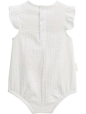 Set van 2 babyrompertjes van pralinekleurig katoengaas.