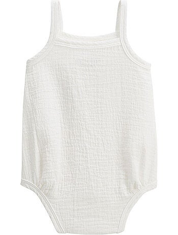 Set van 2 babyrompertjes van pralinekleurig katoengaas.