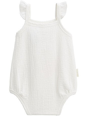 Set van 2 babyrompertjes van pralinekleurig katoengaas.