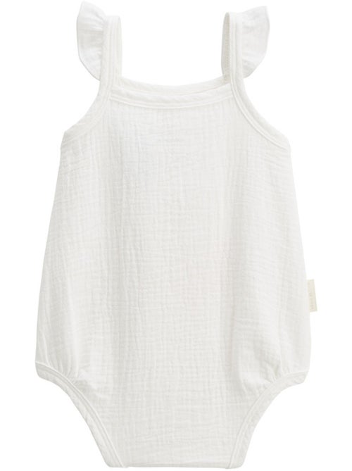 Set van 2 babyrompertjes van pralinekleurig katoengaas. - Kiabi