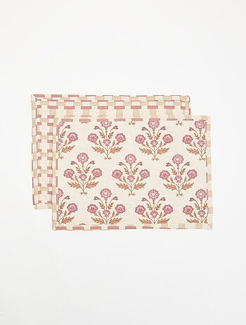 Set van 2 bedrukte placemats
