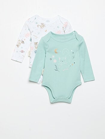 Set van 2 bedrukte rompertjes 'Petit Béguin'