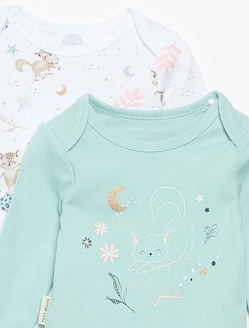 Set van 2 bedrukte rompertjes 'Petit Béguin'