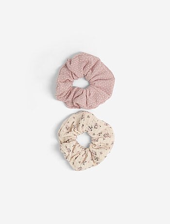 Set van 2 bedrukte scrunchies