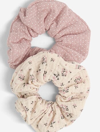 Set van 2 bedrukte scrunchies