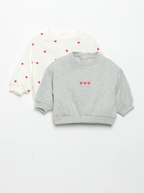 Set van 2 bedrukte sweatshirts - Kiabi Set van 2 bedrukte sweatshirts - Kiabi