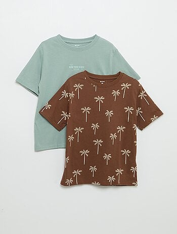 Set van 2 bedrukte T-shirts met korte mouwen