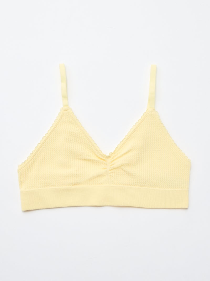 Set van 2 beha's van ribtricot Geel - Kiabi