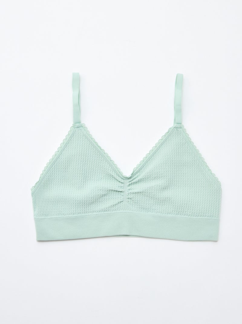 Set van 2 beha's van ribtricot Groen - Kiabi
