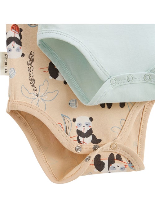Set van 2 bento babyrompertjes met korte mouwen - Kiabi Set van 2 bento babyrompertjes met korte mouwen - Kiabi