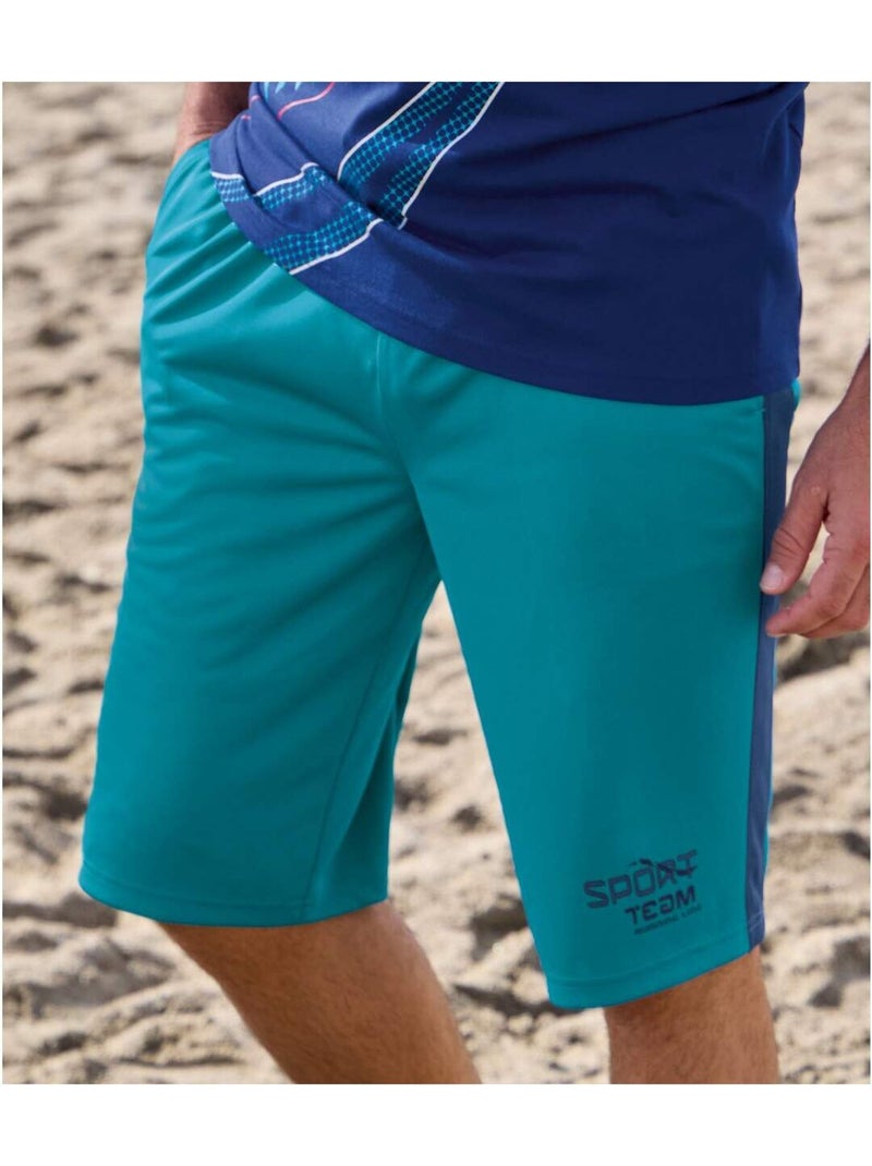 Set van 2 bermuda’s Running - ATLAS FOR MEN Blauw Groen - Kiabi