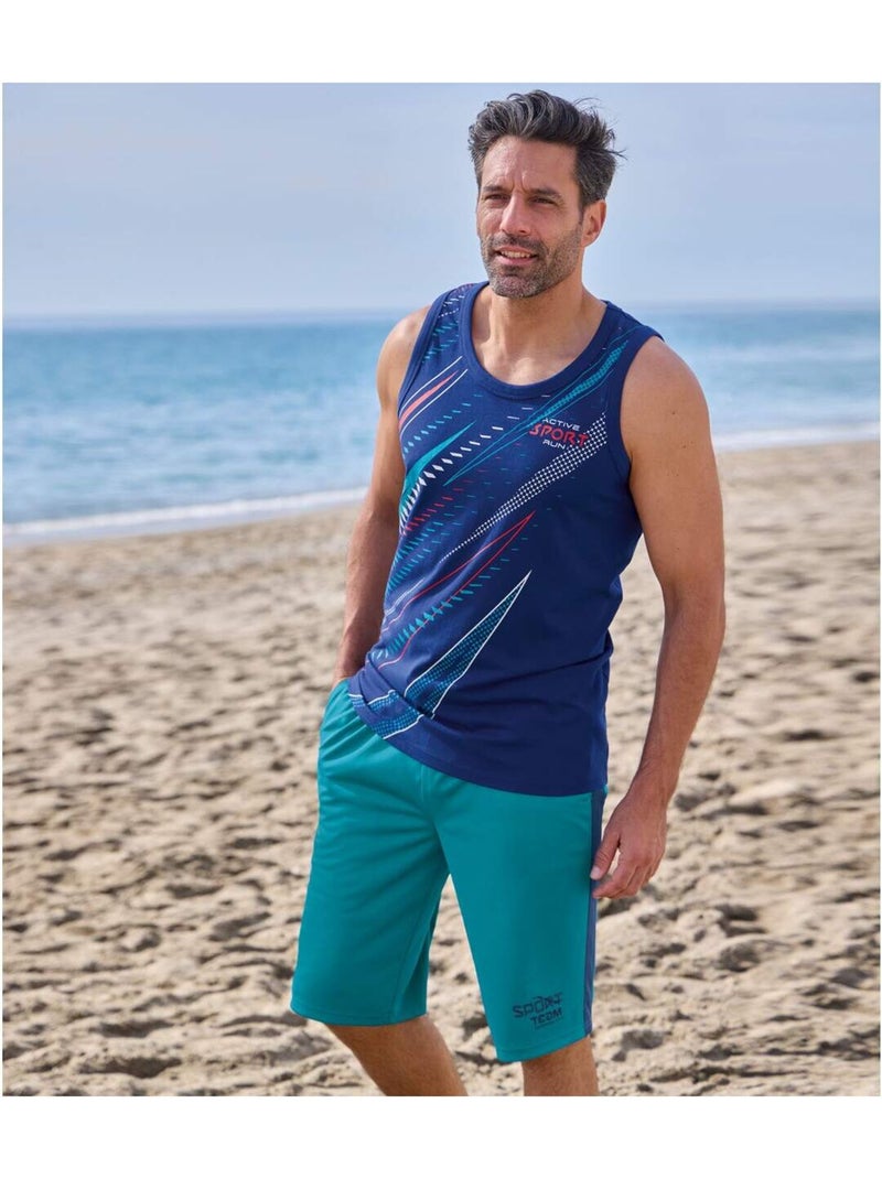 Set van 2 bermuda’s Running - ATLAS FOR MEN Blauw Groen - Kiabi