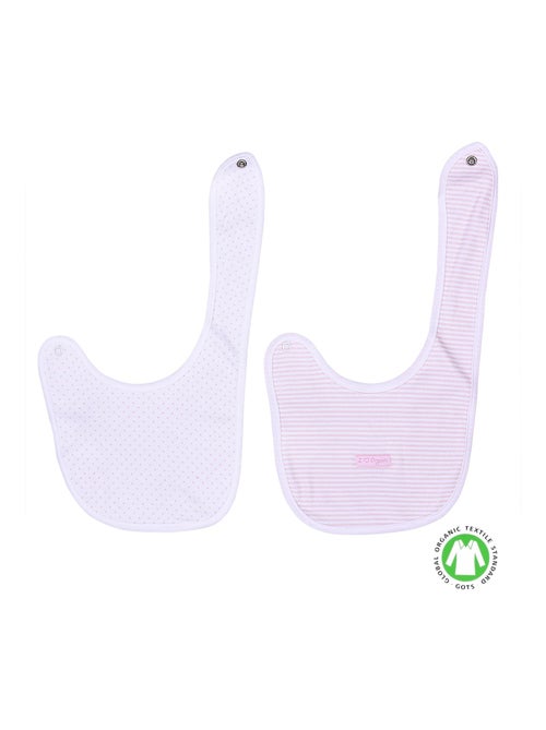 Set van 2 biologische katoenen slabbetjes "dreams", comfort en veiligheid voor baby - Kiabi