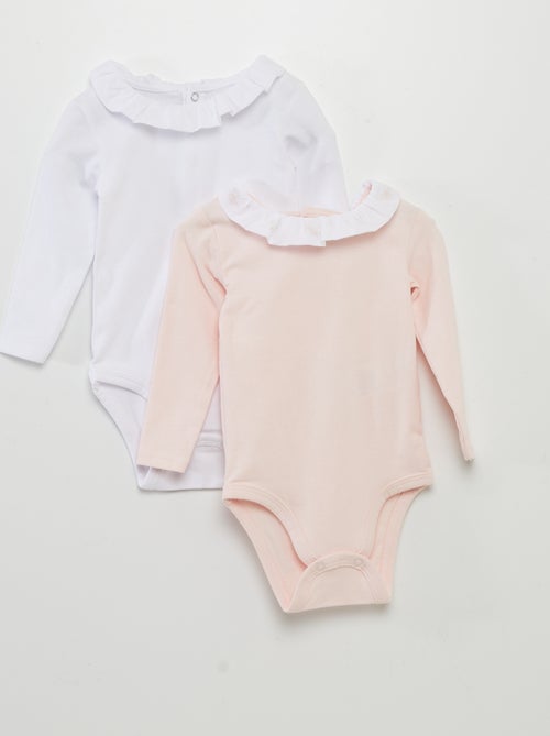 Set van 2 body's met lange mouwen en kraagje - Kiabi