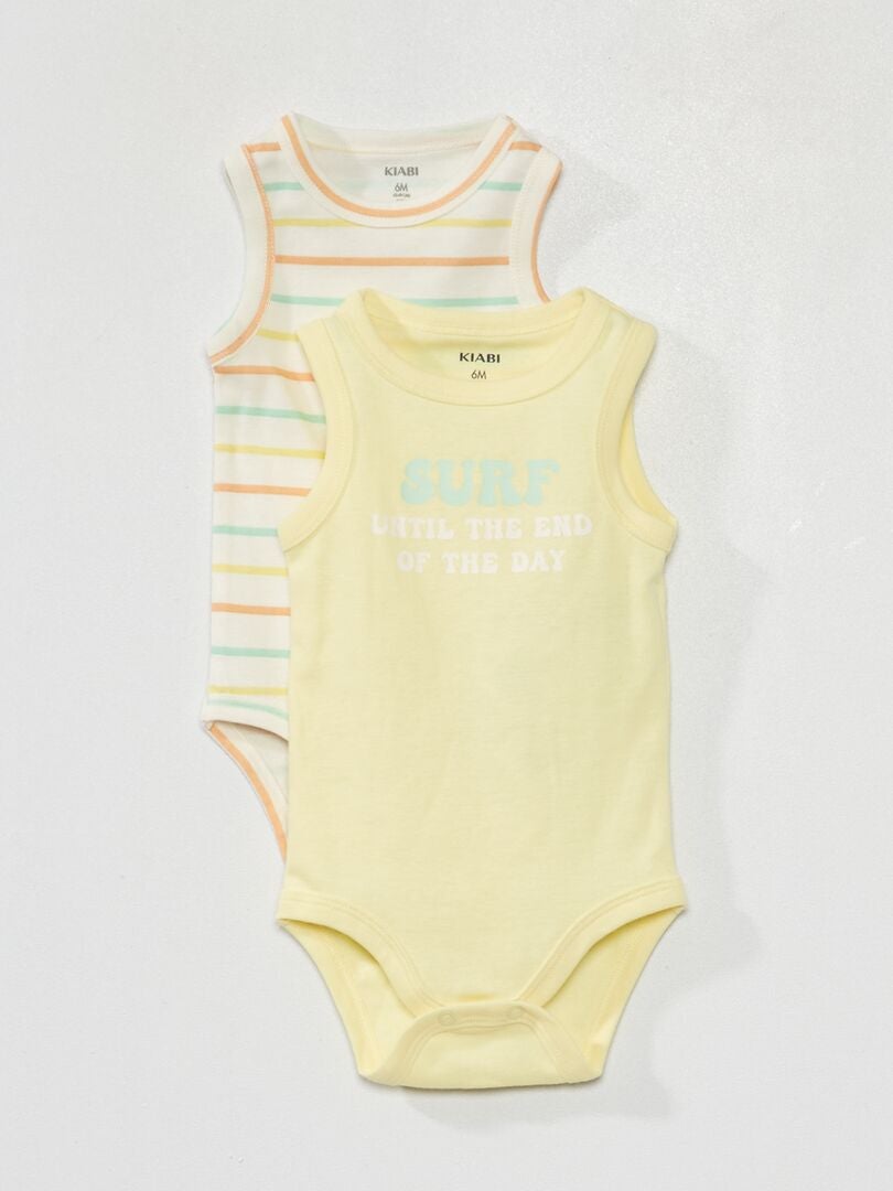 Set van 2 body's met surfprint WIT - Kiabi
