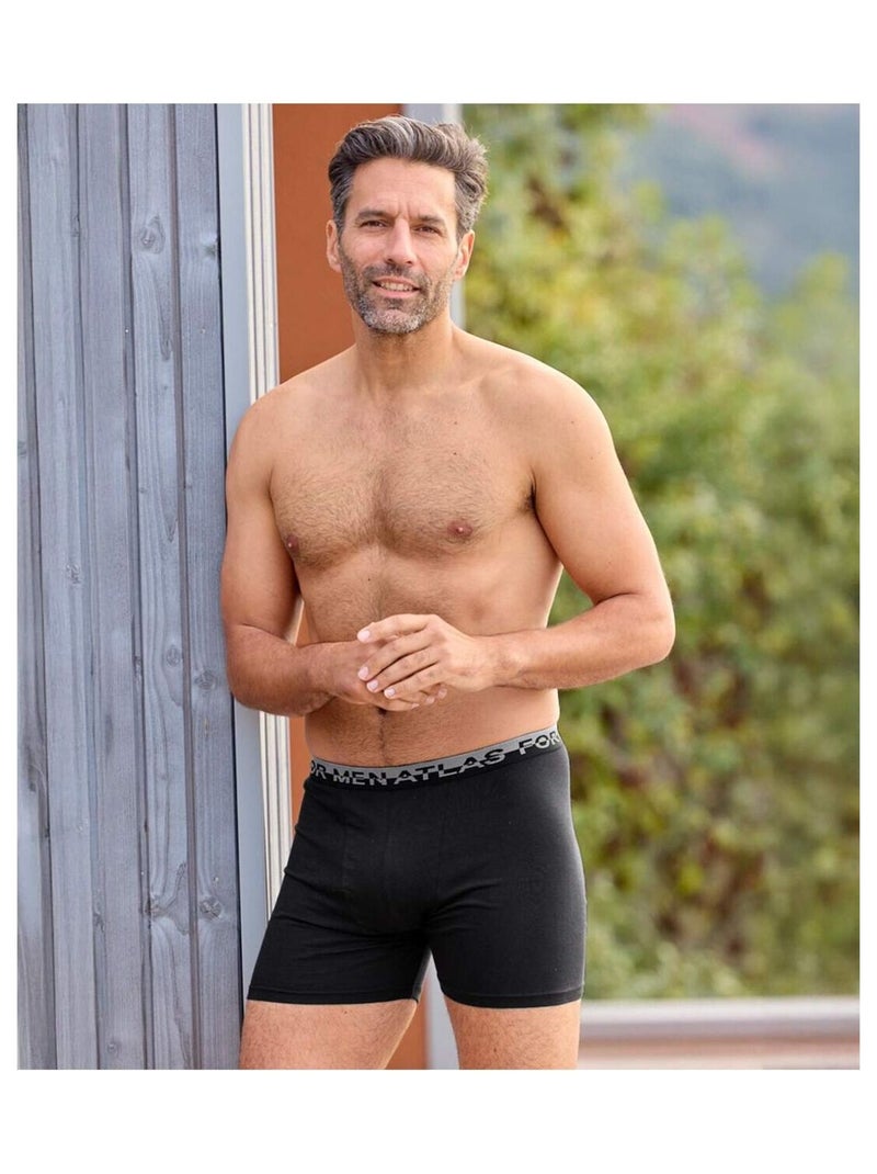 Set van 2 boxers in effen kleuren - ATLAS FOR MEN Wit Zwart - Kiabi
