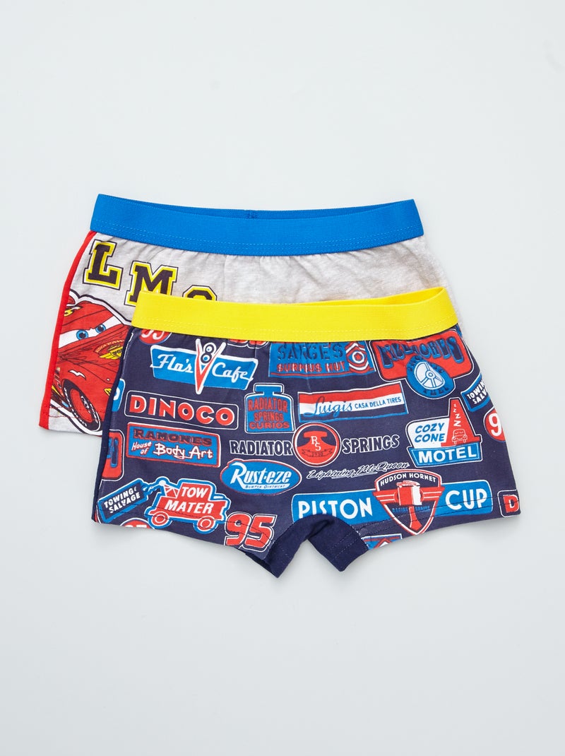 Set van 2 boxershorts 'Cars' grijs / blauw - Kiabi