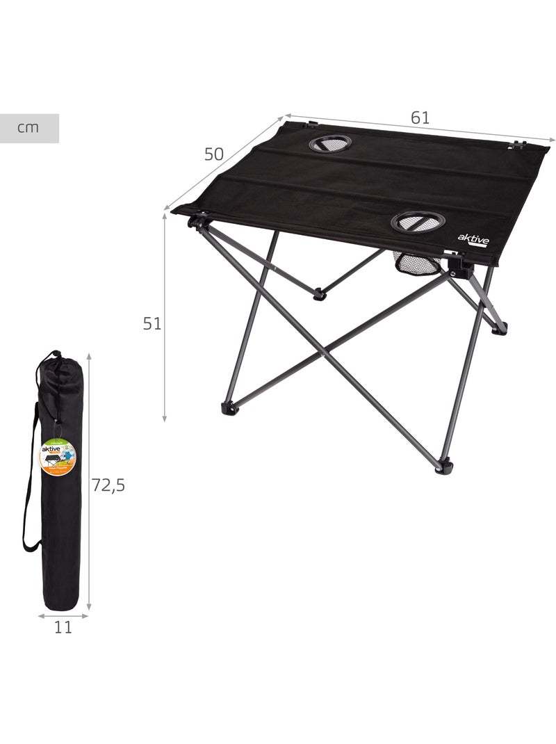 Set van 2 campingstoelen 48x47x82 cm met strepen en een opklapbare tafel 61x50x51 cm Blauw Wit - Kiabi