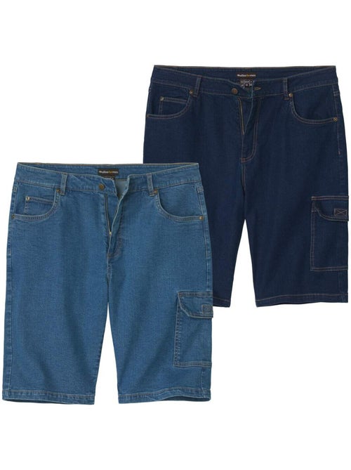 Set van 2 cargobermuda’s van lichte spijkerstof - ATLAS FOR MEN - Kiabi