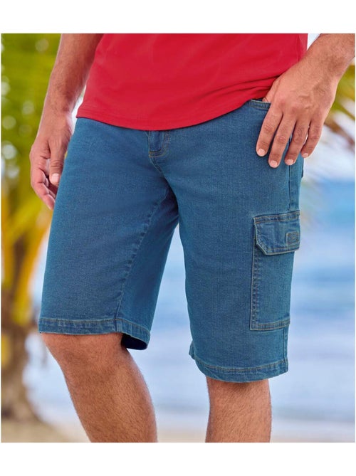 Set van 2 cargobermuda’s van lichte spijkerstof - ATLAS FOR MEN - Kiabi