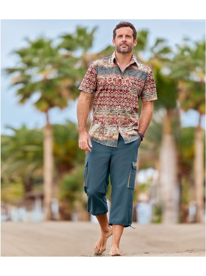 Set van 2 cargokuitbroeken - atlas for men Blauw Bruin - Kiabi