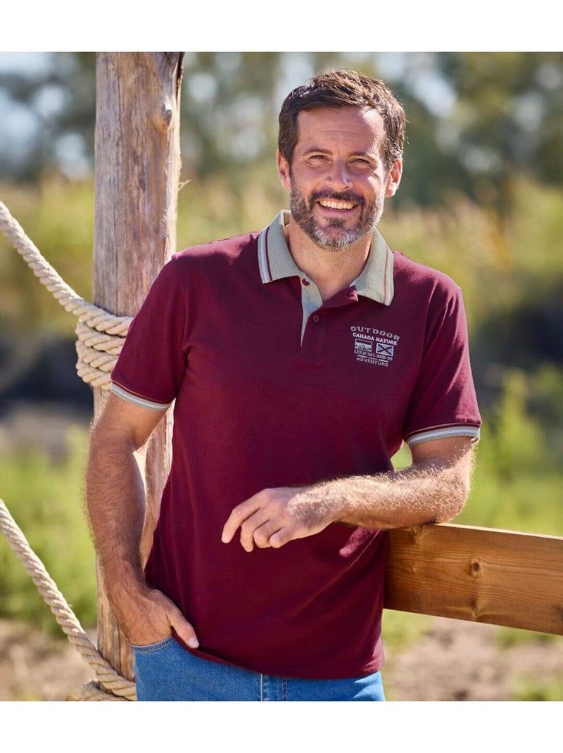 Set van 2 casual polo’s van piquéstof - ATLAS FOR MEN Bordeauxgrijs Grijs - Kiabi