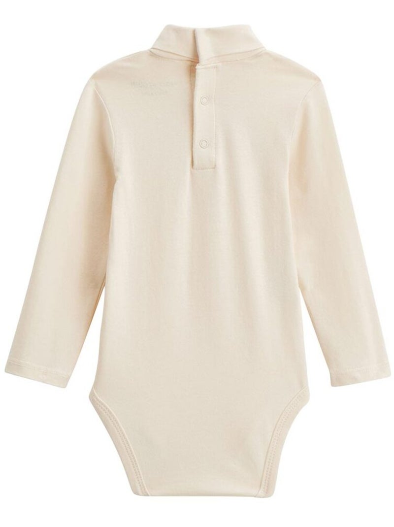 Set van 2 chincha babyrompertjes met lange mouwen en col. Camel - Kiabi
