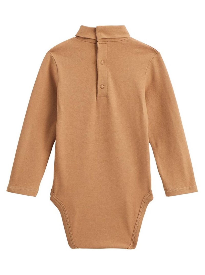 Set van 2 chincha babyrompertjes met lange mouwen en col. Camel - Kiabi