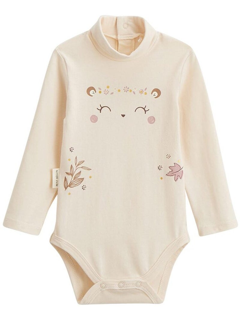 Set van 2 chincha babyrompertjes met lange mouwen en col. Camel - Kiabi