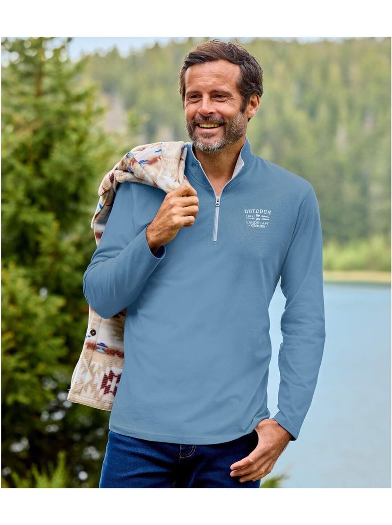 Set van 2 coltruien met rits - atlas for men Blauw Bruin - Kiabi