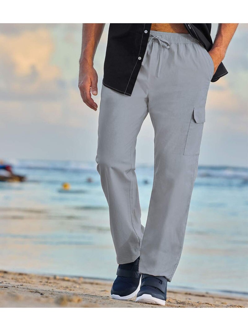 Set van 2 comfortabele cargobroeken - atlas for men Grijs Zwart - Kiabi