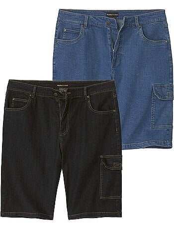 Set van 2 comfortabele stretchdenim bermuda’s - atlas for men