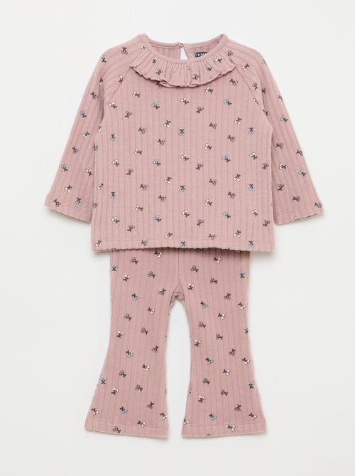 Set van 2-delige pluizige tricot - babykleding - Kiabi