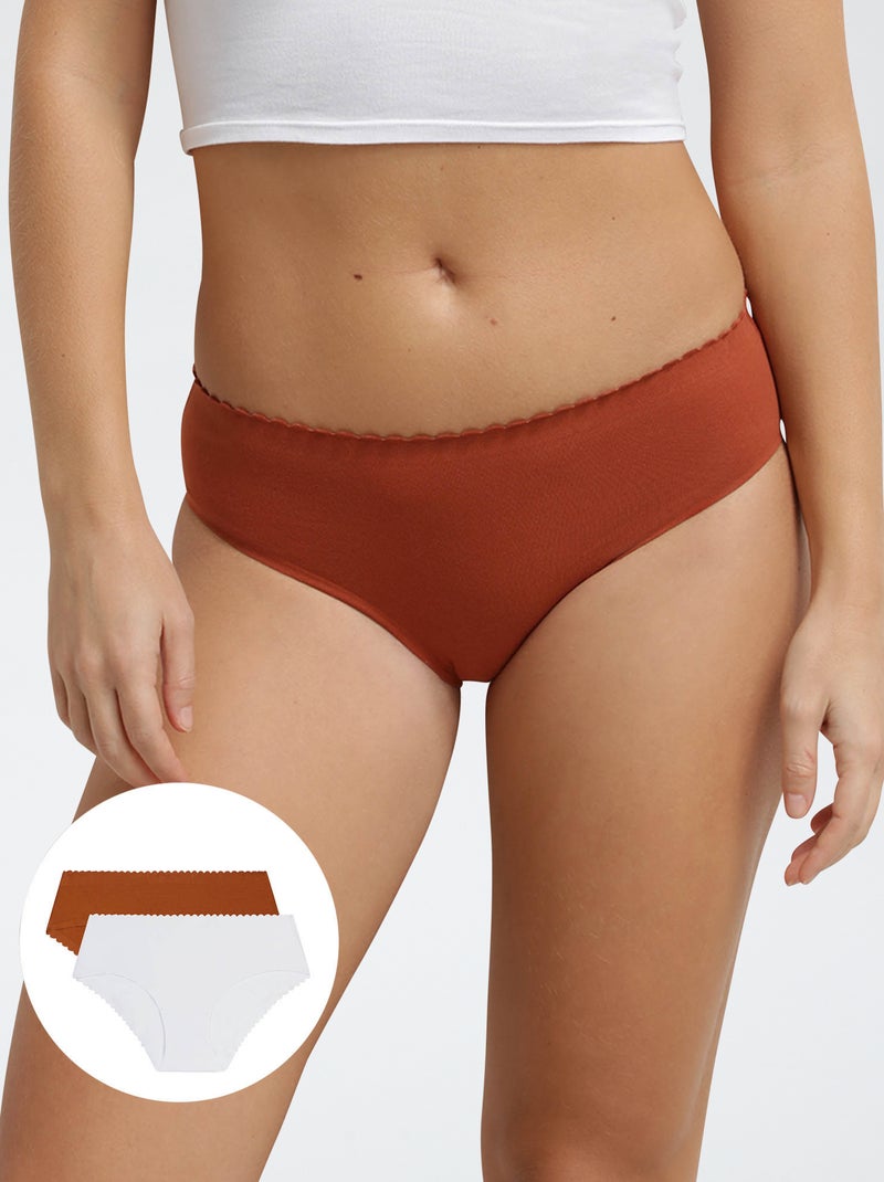 Set van 2 'Dim' 'Body touch' slipjes Bruin - Kiabi