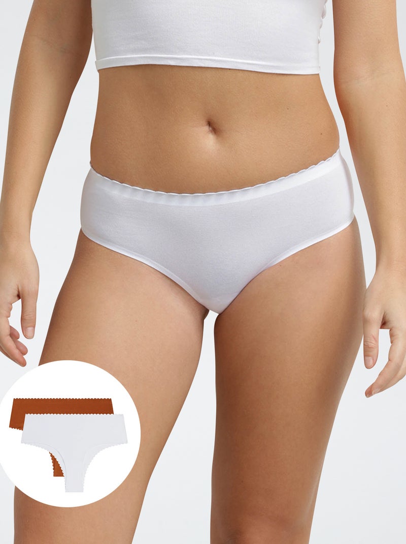Set van 2 'Dim' 'Body touch' slipjes Bruin - Kiabi