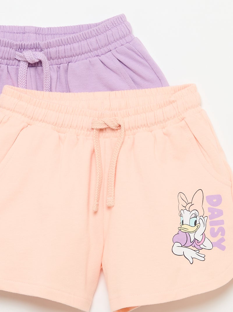 Set van 2 'Disney' shorts van ongeborsteld molton Paars - Kiabi