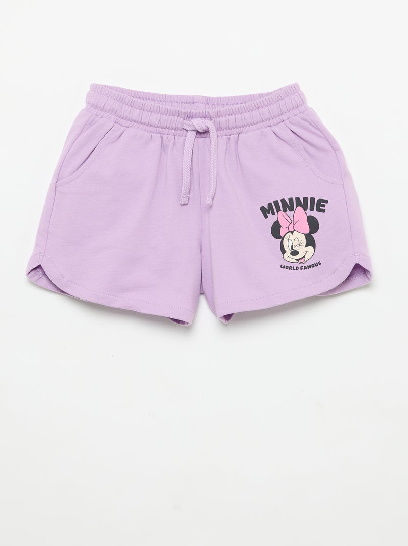 Set van 2 'Disney' shorts van ongeborsteld molton Paars - Kiabi