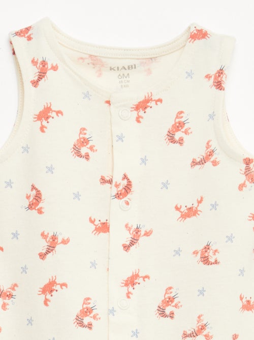 Set van 2 dunne slaappakken met drukknoopsluiting - Kiabi