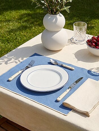 Set van 2 effen 2-in-1 placemats/servetten 32 x 40 cm - Kiabi Home