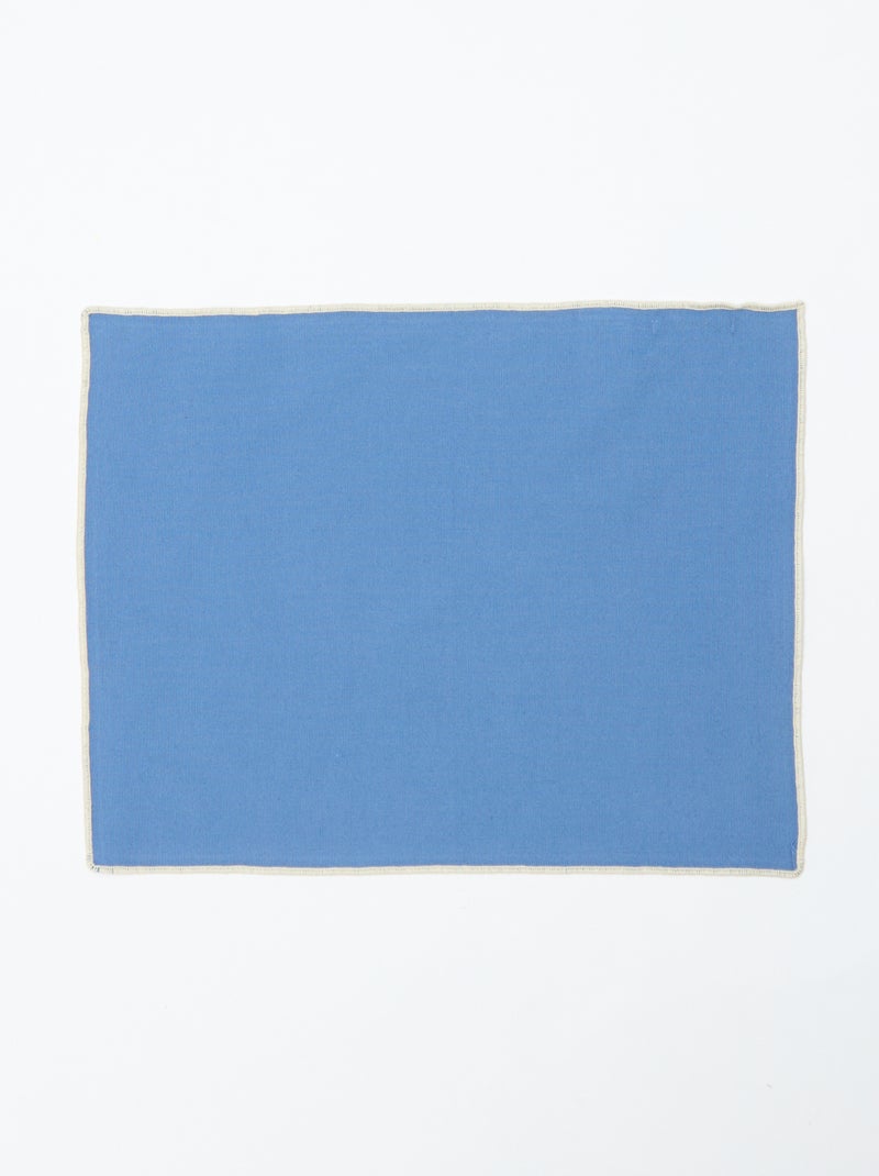 Set van 2 effen 2-in-1 placemats/servetten 32 x 40 cm - Kiabi Home Blauw - Kiabi