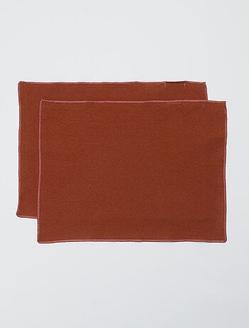 Set van 2 effen 2-in-1 placemats/servetten 32 x 40 cm - Kiabi Home