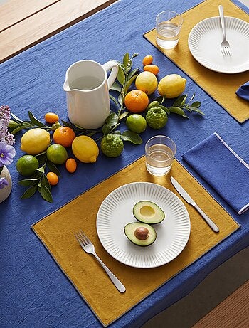 Set van 2 effen 2-in-1 placemats/servetten 32 x 40 cm - Kiabi Home