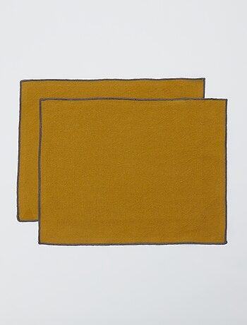 Set van 2 effen 2-in-1 placemats/servetten 32 x 40 cm - Kiabi Home