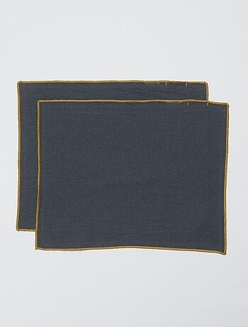 Set van 2 effen 2-in-1 placemats/servetten 32 x 40 cm - Kiabi Home