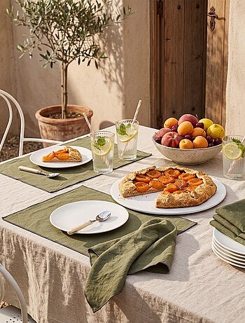 Set van 2 effen 2-in-1 placemats/servetten 32 x 40 cm - Kiabi Home